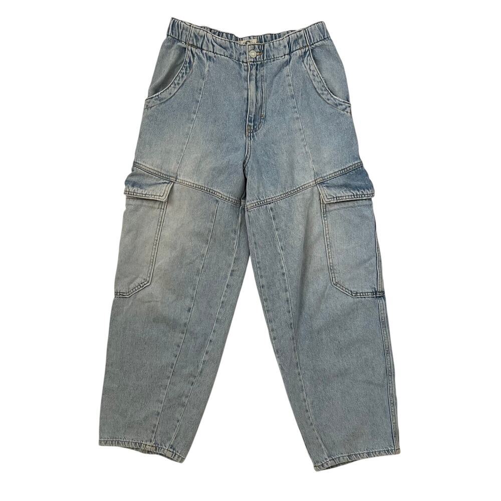 We The Free The Maggie Mid-Rise Straight Cargo Jeans - Light Wash - Size S - Picture 3 of 8